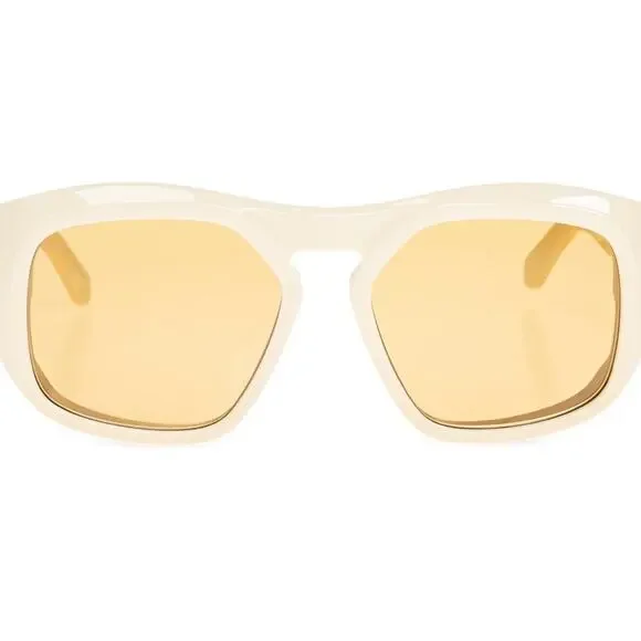New! Valentino VLS 179C, Cream Sunglasses with Yellow Lenses, Authentic - Picture 3 of 6